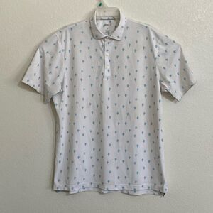 Johnnie O Men’s White Printed Short Sleeves Button Up Shirt Size L
